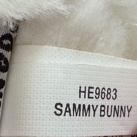 Ganz Sammy Bunny White Plush Stuffed Animal Green Polka Dot Ears - Picture 4 of 4